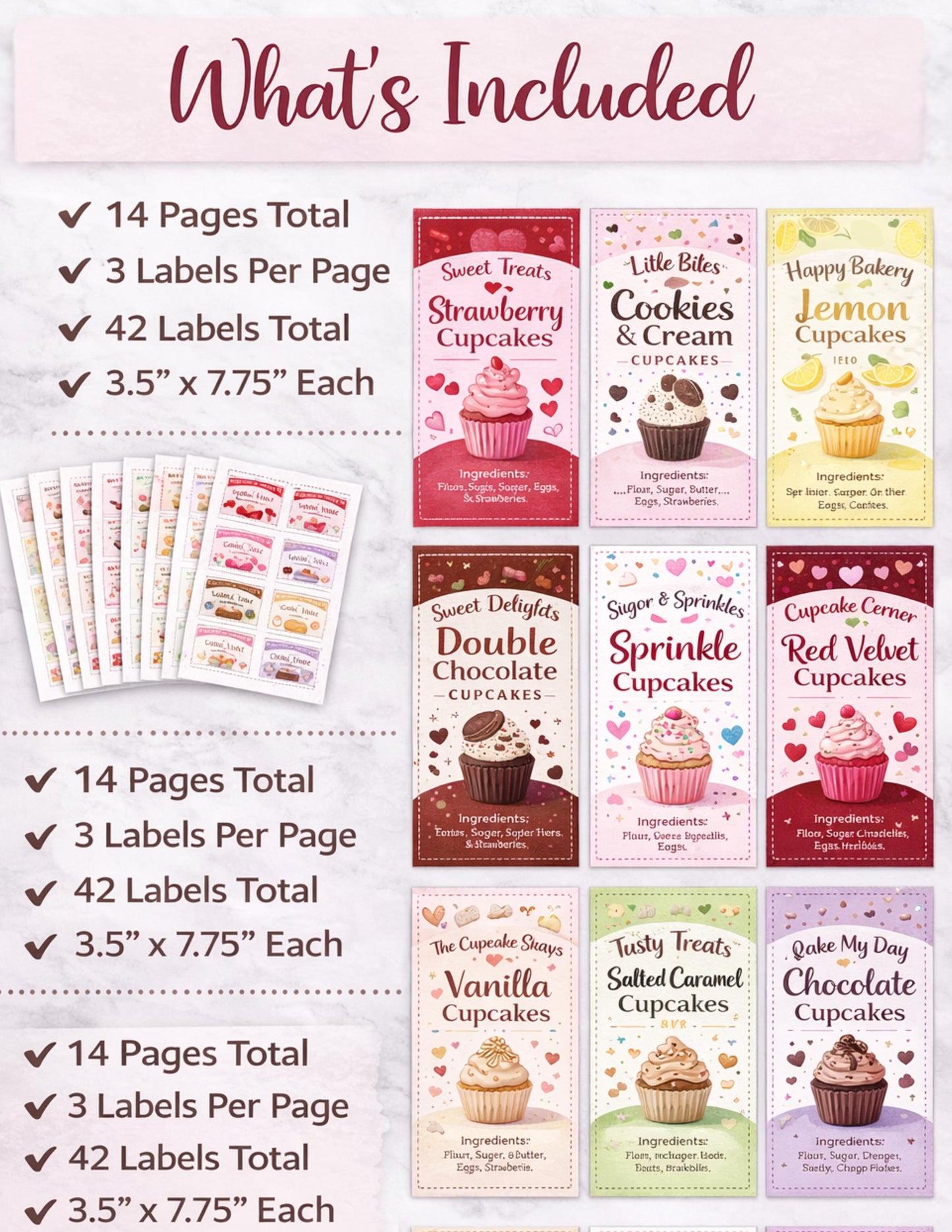 Cupcake Box Label Template | Editable Canva, Cottage Food (Digital Download)